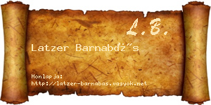 Latzer Barnabás névjegykártya